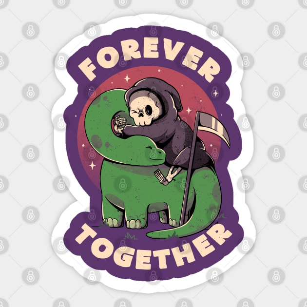 Forever Together - Cute Grim Reaper Dino Gift Sticker by eduely